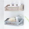 2Pcs Wall Mounted Bathroom Shelf Punch-Free Installation Plastic Soap Draining Holder for Toiletries Shampoo Shower Caddy Multifunctional Brush Sponge