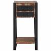 Side Table with Shelf Multicolored Solid Upcycled Wood