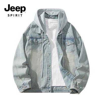 Мужская джинсовая куртка JEEP SPIRIT с эффектом потертости K718