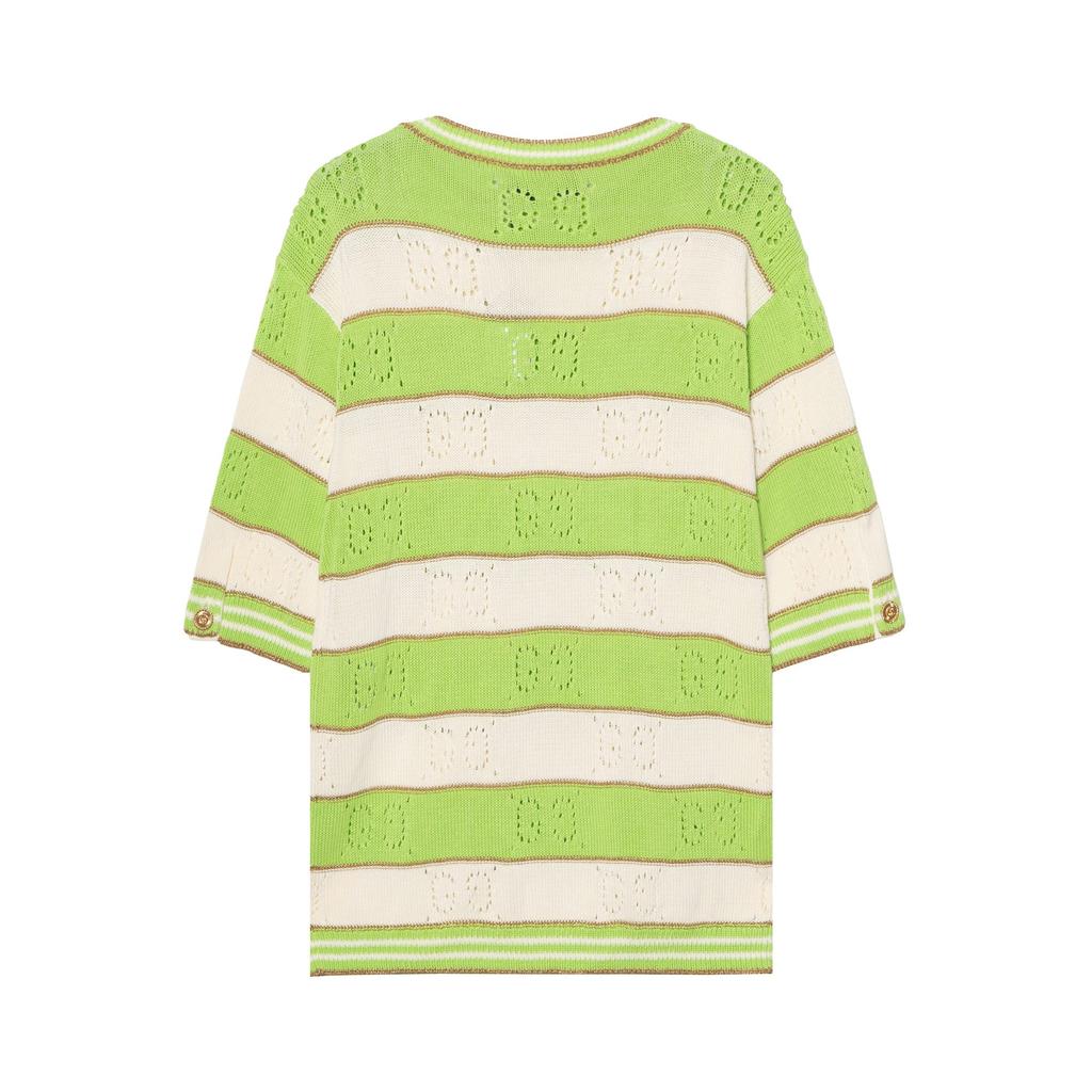 Gucci Полосатая вязаная футболка с рукавом три четверти 2010-х 739716-XKC68-3531