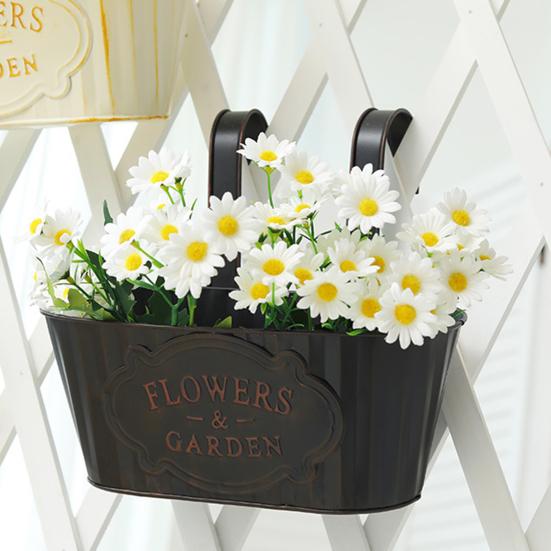 Кашпо для растений на заборе, металлические подвесные цветочные горшки, кашпо для перил, со съемными крючками для сада, забора, дома, балкона, террасы