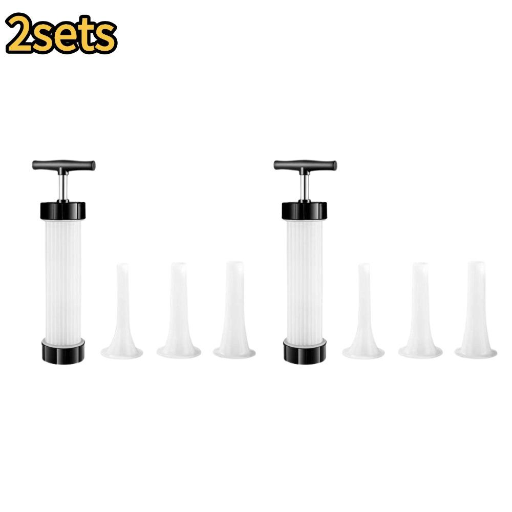 Sausage Maker with 3 Stuffing Nozzles - Handheld Sausage Filler Home Kitchen Sausage Stuffer Tool for Homemade Sausages 4