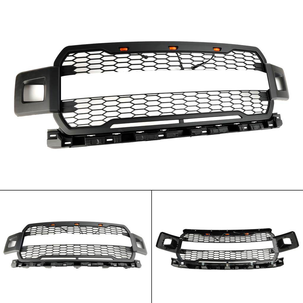 Front Bumper Grill Grille W/ LED Fit Ford F150 2018-2020 Super Duty