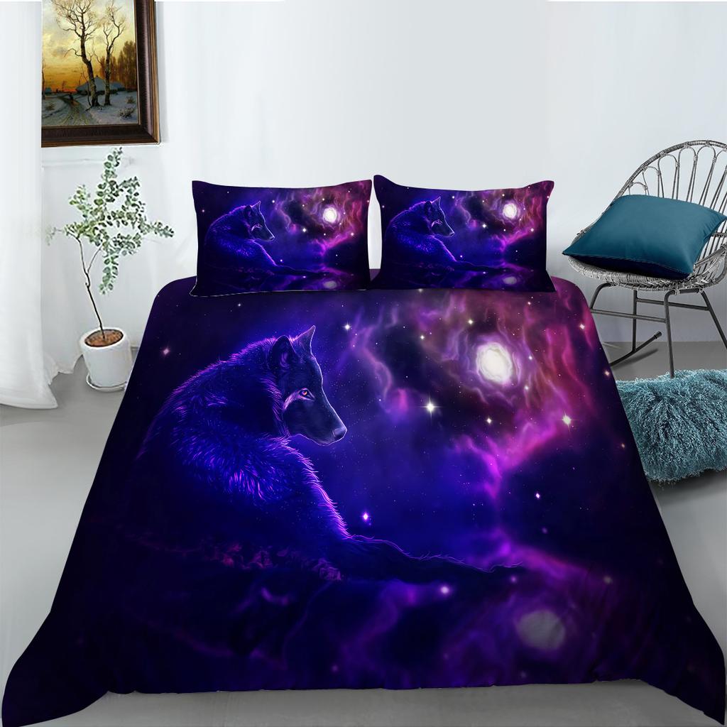 Etc Creative Wolf Series Digital Printing Bedding Two Or Three Piece Set Polyester