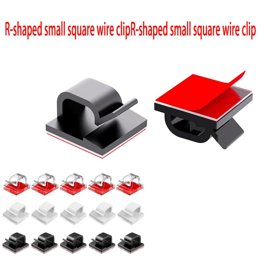 50 шт. Прозрачные самоклеящиеся кабельные зажимы для улицы и помещения, органайзер для проводов, держатель для шнуров с сильной адгезией для под стола, автомобиля