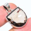 Natural Smoky Quartz Gemstone 925 Solid Sterling Silver Gift Pendant 1.14" I3V80