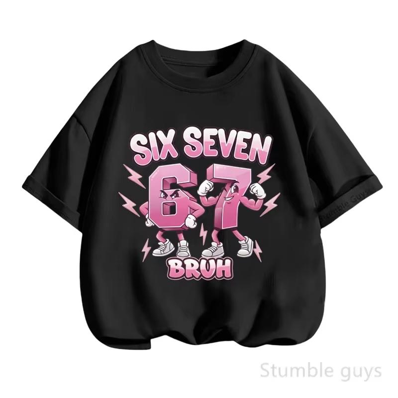 Kids 67 Themed Colorful Print TShirt Soft Cotton Fabric Breathable and Comfortable Ideal for Toddlers and Childrendf0217