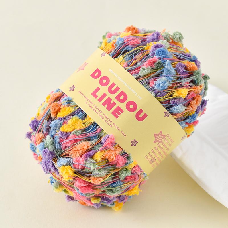 50 г/рулон Разноцветные точки разноцветные для свитера шарфа своими руками ручная вязка мягкая и удобная мохеровая пряжа радужная нить