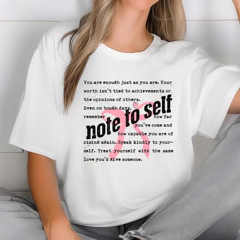 Self Note Words Tee Motivational Coquette Bow Shirts Mental Health Tshirt