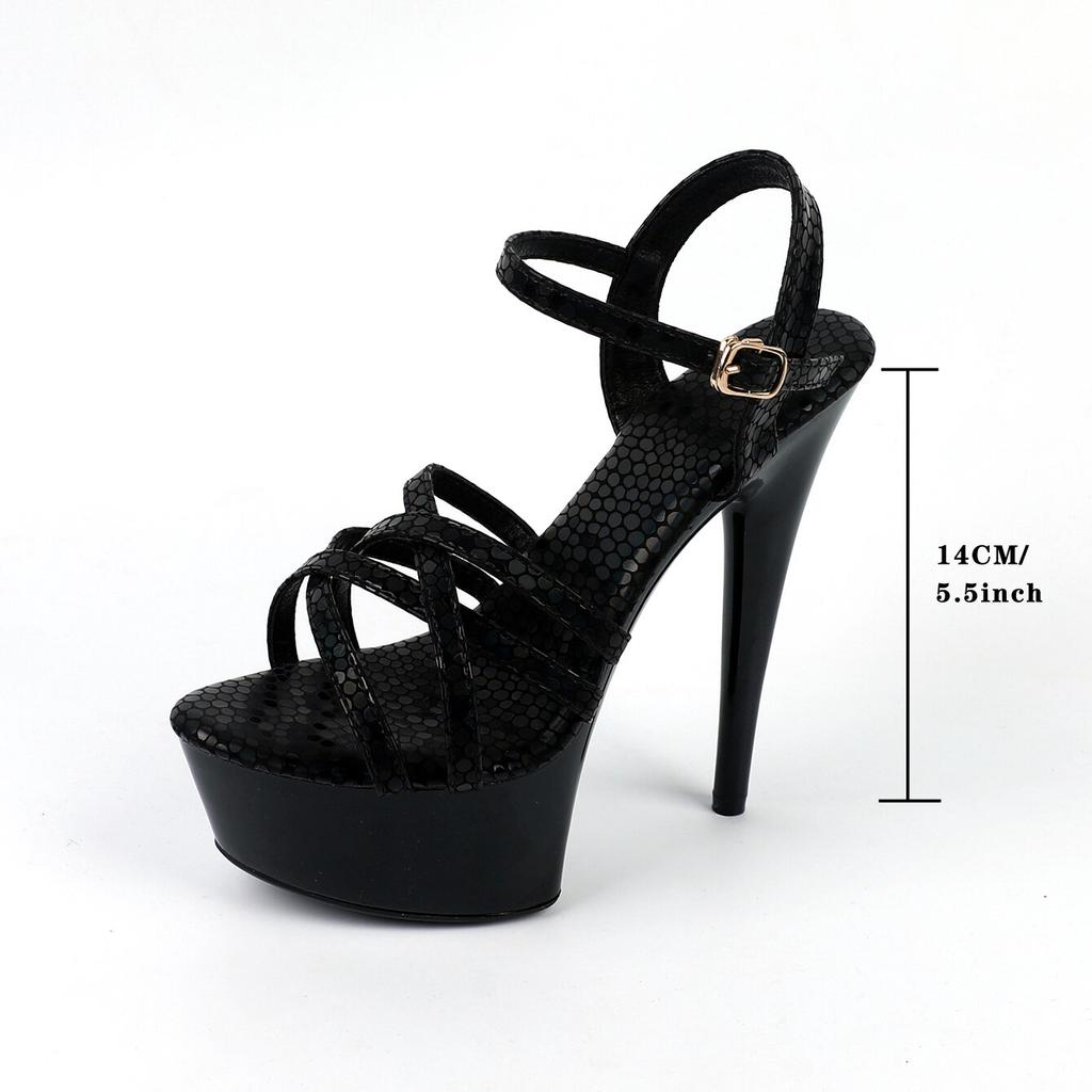Women's Shoes Spring Clear Heels Sexy Sandals Slipper Girls Shoe for Party Club 14cm Heel 4cm Platform LFD-B3588