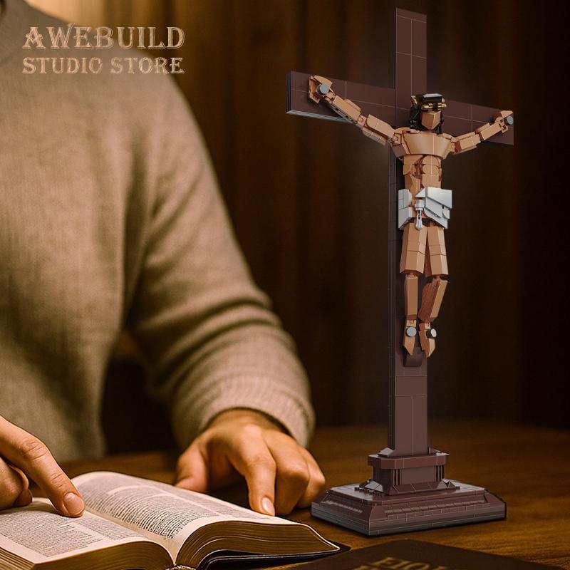 Good Friday MOC Brick Assembly Model 588pcs Creative Jesus Sculpture Building Blocks Figures Toys Home Ornament Adult Kids Gifts