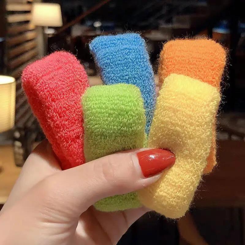 1 шт./12 шт. Модная резинка для волос конфетного цвета, скрабчи, новая милая женская, для девочки, высокоэластичная, кольцо для волос, головной убор, аксессуары