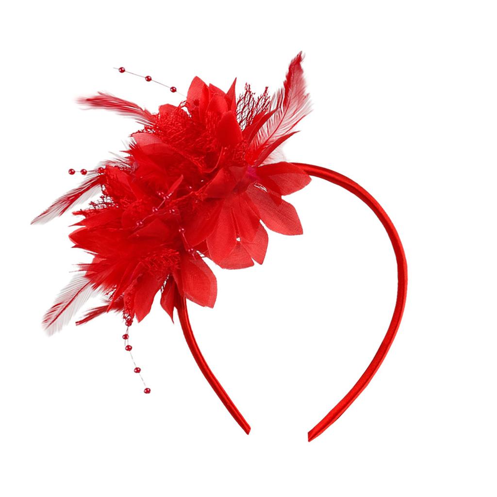 1900S Flapper Feathered Flower Headband For Carnival Party Antique Hair Decoration With Soft Band for Music Festival