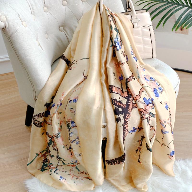 Luxury Brand Women Scarf Fashion Print Silk Scarves Summer Shawls And Wraps Soft Pashmina Lady Bandana Foulard Hijabs