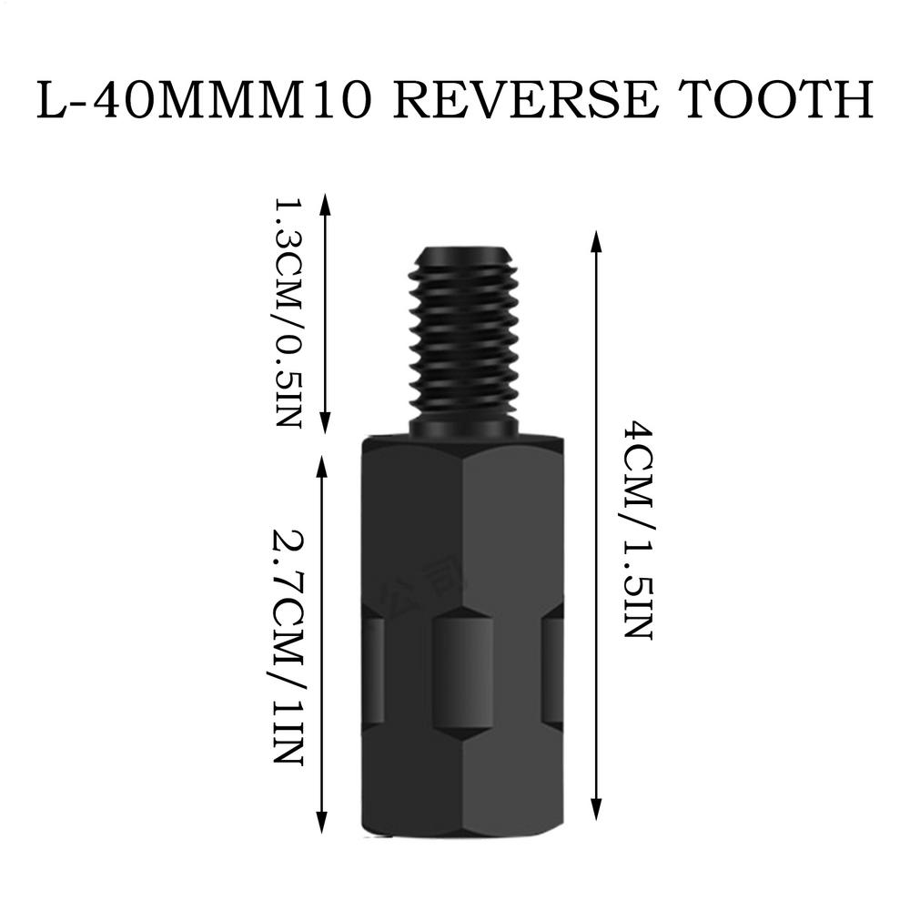 40mm M8 M10 Black Motorcycle Rearview Mirror Adapters Clockwise Anti-clockwise Right Left Thread Changing Screws