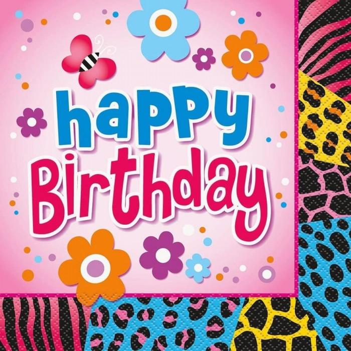 Unique Party Салфетки на день рождения «Дикие» (Упаковка из 16 шт.)