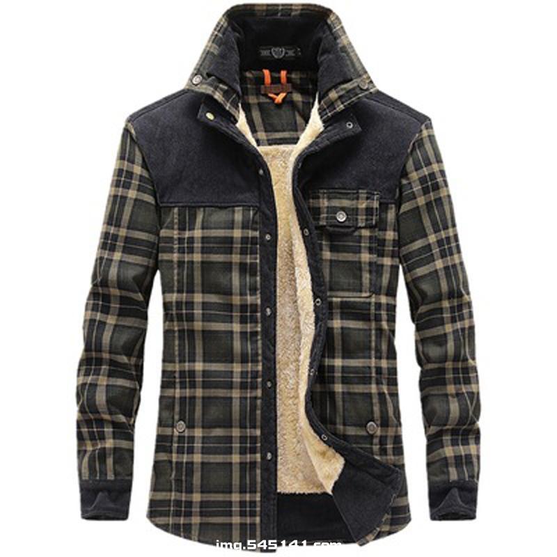 Зимняя теплая мужская шерстяная рубашка с капюшоном и лацканами, куртка с подкладкой, пальто на открытом воздухе, 2 цвета