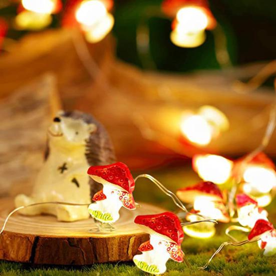 Гирлянда Мягкое освещение Работает от батареи Энергосберегающая защита глаз Не мерцает Реалистичный грибной светодиодный сказочный свет Праздничная вечеринка Ночная лампа