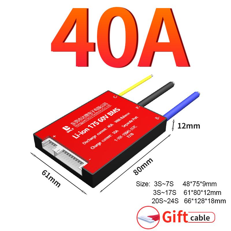 Daly Lithium LiFePO4 BMS 3S~24S Split Port 12V 24V 36V 48V 60V 72V 15A 20A 30A 40A 50A 60A Separate Port 21700 18650 Balance BMS