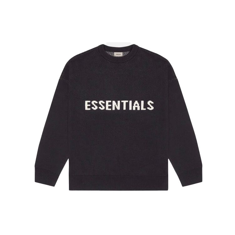 Fear of God Essentials Вязаный свитер Коллекция Осень/Зима 20 Унисекс Топы Черный 0192508520004001