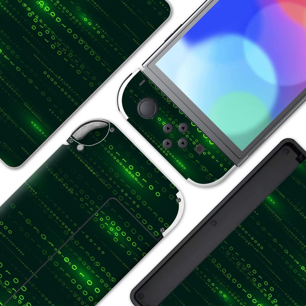 Full Set of Protective Sticker Stickers for PlayVital Switch OLED Custom Vinyl Sticker Skin Stickers for Switch OLED Console Dock Grip Models, &