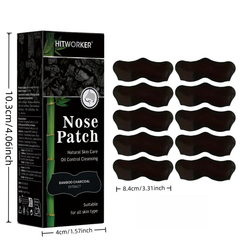 Bamboo Charcoal Blackhead Remover Nose Patches Oil Control Pore Minimizing Gentle Strips for Home Daily Skin Care