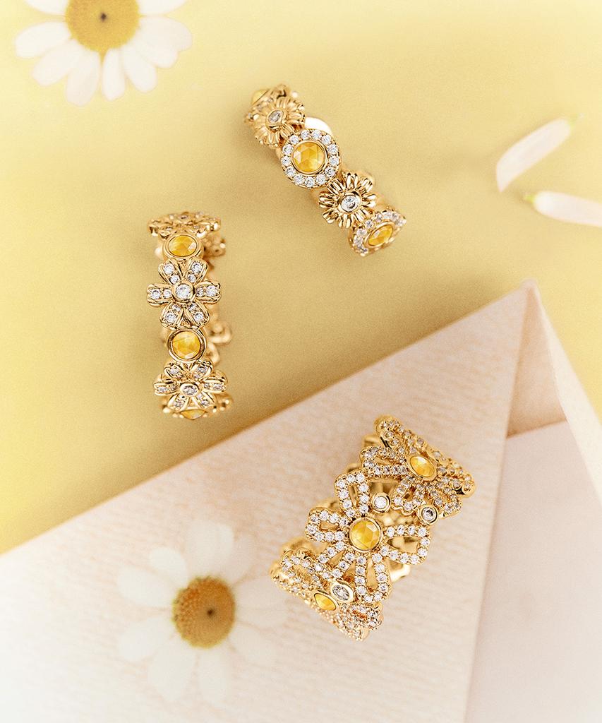 Кольцо с цитрином Lola Rose Daisy Flowering для женщин