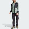 Adidas Color Block Outdoor Sports Hooded Rain Jacket Men Jacket Silver Gray Green IP1419