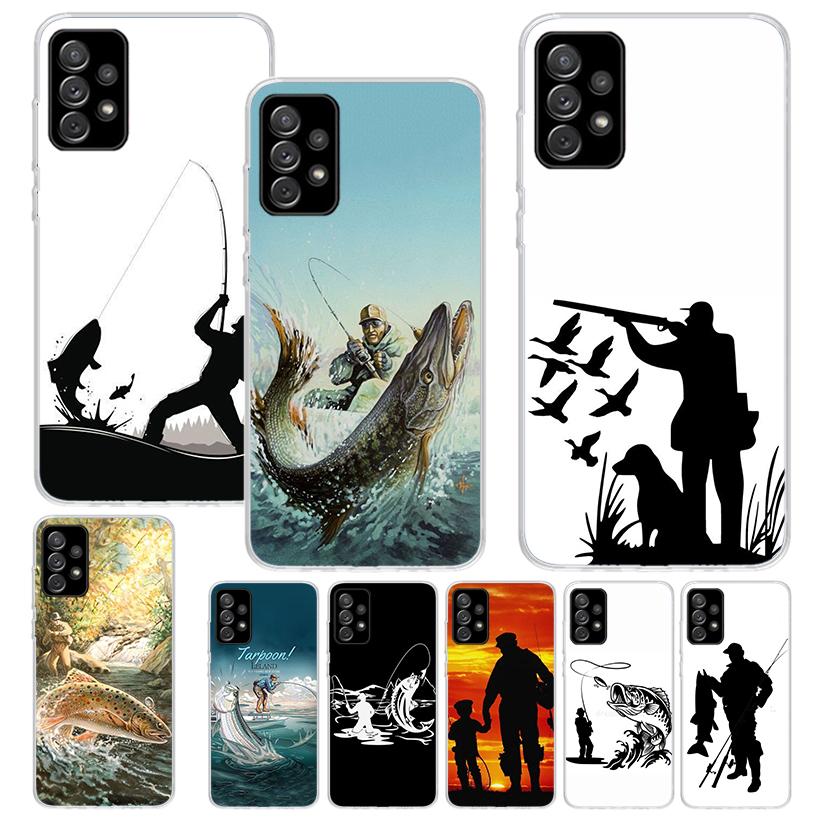 Hunting Fishing Man Print Soft Case for Samsung Galaxy A52 A51 A50 A42 A32 A22 A12 Phone Shell A41 A31 A21S 71 A30S A20S A10S A4