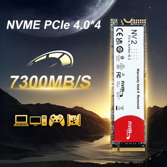 PCIe 4.0 M.2 NVMe SSD Speed Up To 7300MB/s Read 6800MB/s Write 64/128/256GB 3D NAND PC Laptop Desktop Computer Internal Gaming Solid State Drive