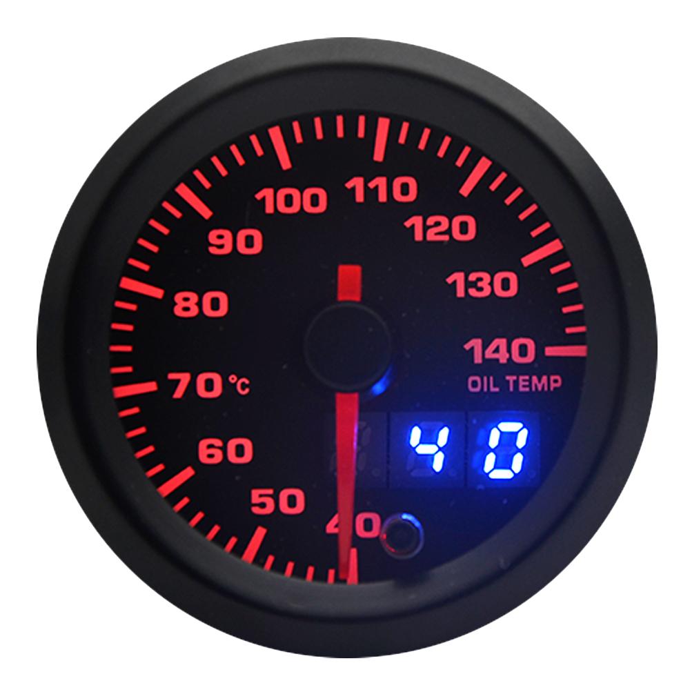 2" 52mm 7 Colors LED Car Oil Temp Gauge 40-140 Celsius Oil Temperature Analog/Digital Dual Display Car Meter With Sensor