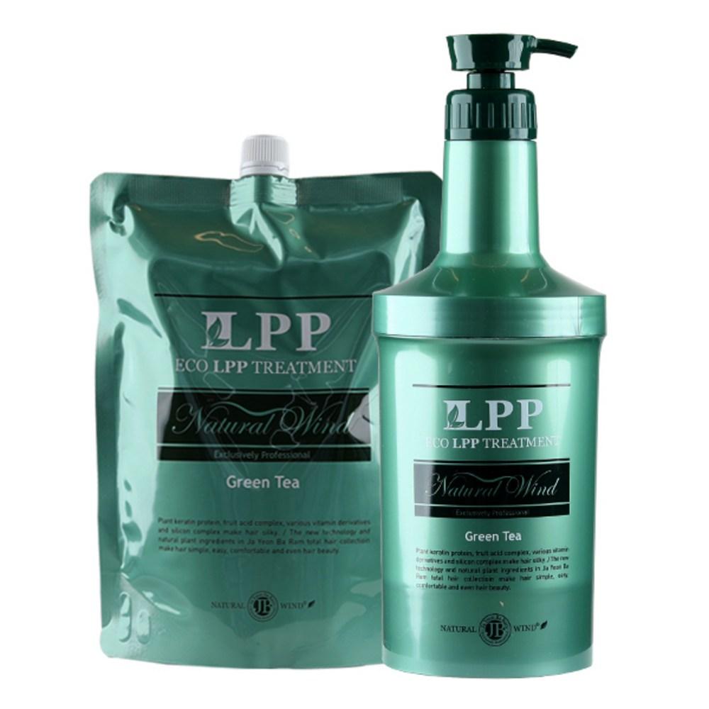 Natural Breeze Green Tea Eco LPP Hair Treatment 1000ml + Refill Pouch 1000ml 2 pcs 1L