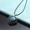Long Stone Crystal Pendant Heart Shaped Jewelry For Women Gift Winter