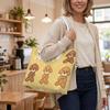 Cute Poodle Print Tote Bag Fashion Portable Casual Shoulder Handbag for Daily Use