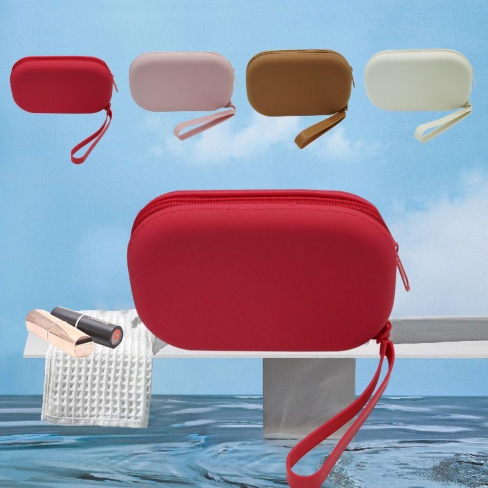 Силиконовая косметичка для хранения с застежкой-молнией, держатель для кистей для макияжа, портативная косметичка для женщин