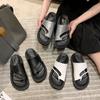 Silver Thick-bottomed Versatile Toe Slippers Women's Summer Wear New Internet Celebrity Niche Soft-bottomed Beach Cool Slippers