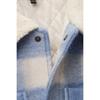 Emporio Armani Junior Eco Fur Collar Check Pattern Peacoat 0456301007