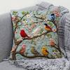 Вышитая наволочка 45 см с красочными птицами и цветочным принтом для декора гостиной