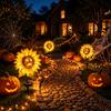 Day of The Dead Outdoor Decoration Solar Garden Stake Light, Gothic Skull And Sunflower Statue Lamp, Halloween Decor Waterproof LED Landscape