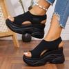 Thick Bottom Sandals Women Slope Heel Fish Mouth Sport Style Sandals