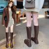 Winter 2024 Large Size Warm Long Boots for Women Round Toe Knee High Shaft Shoes Woman Comfortable and Elegant Hot New Gyaru Y2k
