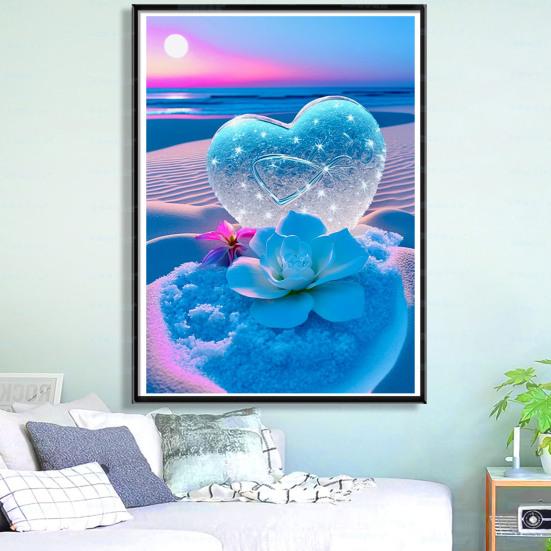 1 комплект, комплект для рисования со стразами, изысканное сердце, цветочный узор, стразы, художественный проект, украшение для дома