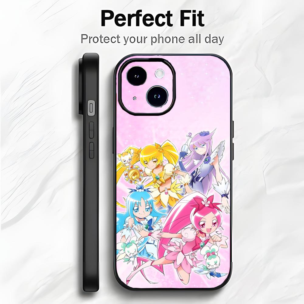 Милый Волшебный Аниме S-Улыбка Pretty Cure Чехол для Телефона Чехол для Телефона Мягкая Упаковка Легкий Для iPhone17 16 15 14 13ProMax