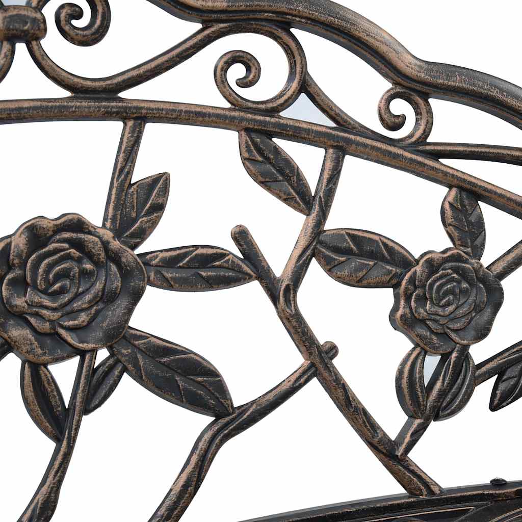 Garden Bench 100 cm Cast Aluminium Bronze Coloured