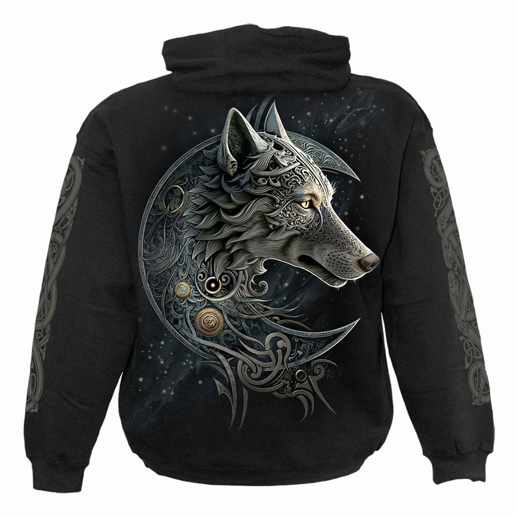 Spiral Direct Unisex Adult Celtic Wolf Back Print Pullover Hoodie