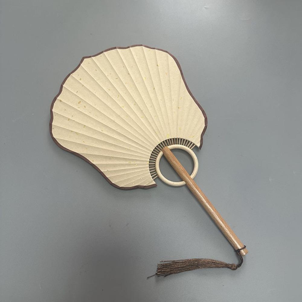 Vintage DIY Xuan Paper Fan Classical Round Fan Portable Hand Painted Fan  Painting