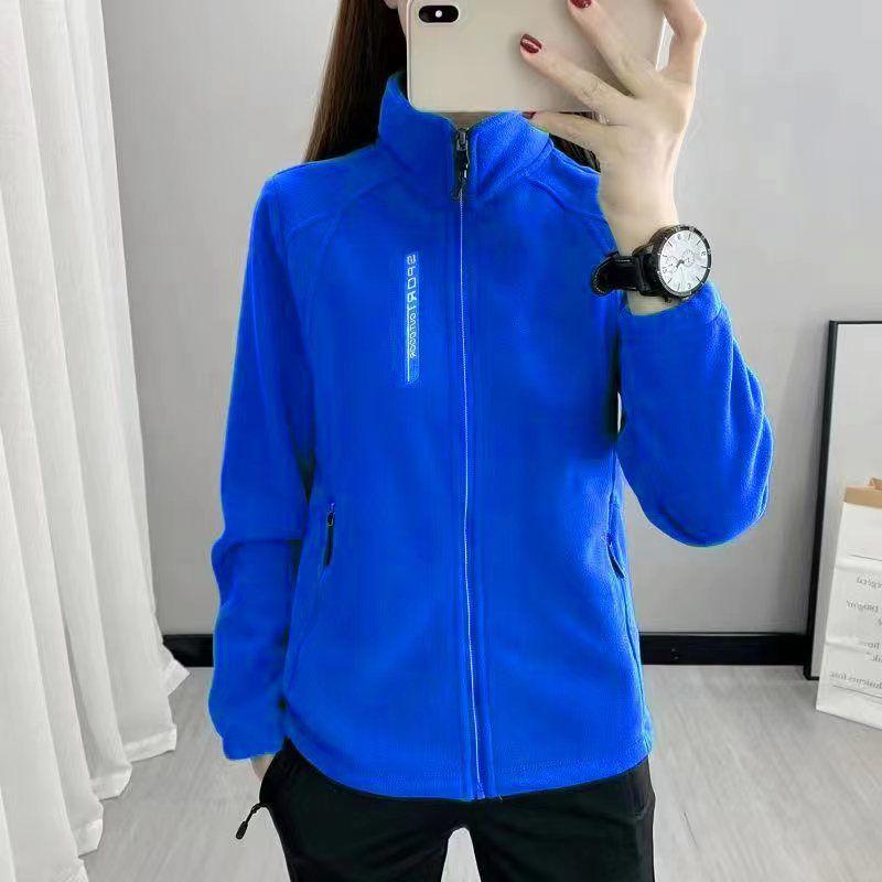Осенне-зимняя флисовая куртка женская повседневная флисовая куртка с воротником-стойкой толстый кардиган спортивная теплая толстовка с капюшоном