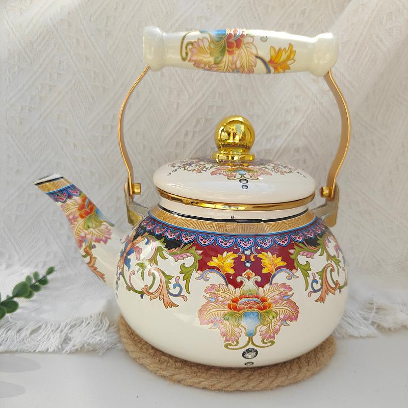 Утолщенный эмалированный эмалированный чайник 2,5 литра, чайник для охлаждения, чайник для молока, индукционная плита