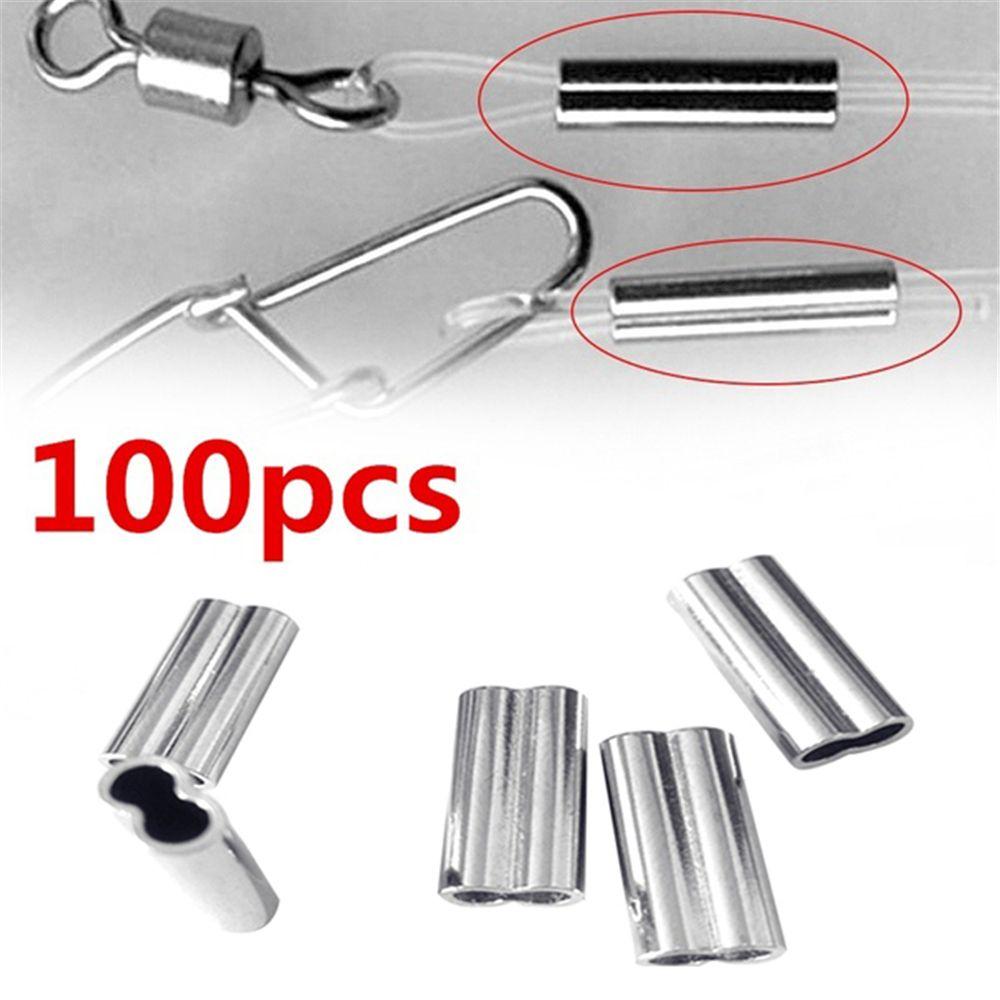 100pcs Pipe Fishing Wire Copper Tube Line Crimping Double Tube Crimping Sleeves Fishing Tackles