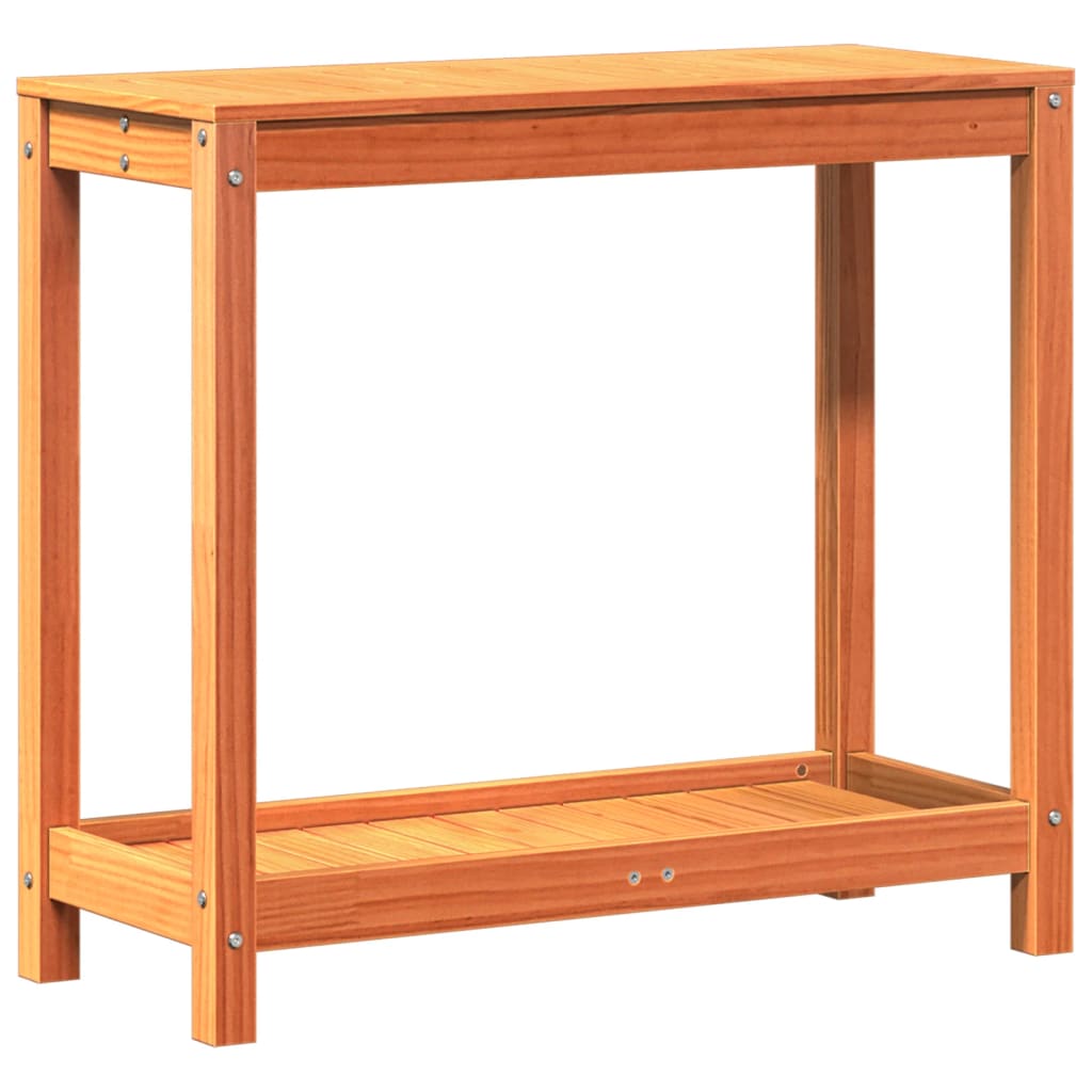 Plant Table with Shelf 82.5 x 35 x 75 cm Solid Pine Wood